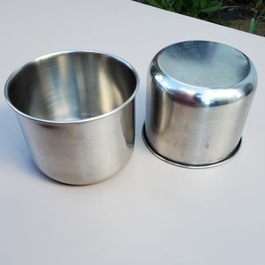 🦜2 Stainless Steel Pet Bird Bowls w/ Brackets
